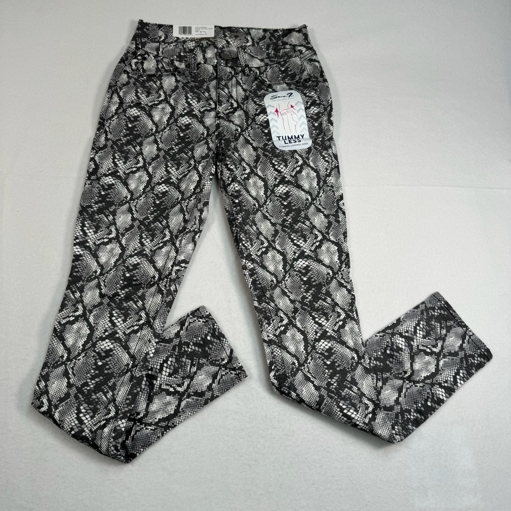 Seven 7 Tummyless Skinny Jeans SZ 4 High Rise Snake Skin NWT
